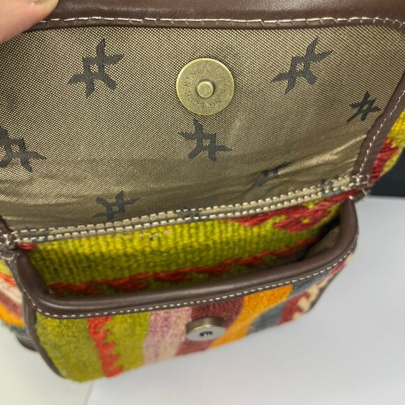 Yun Art Kilim Traditional Turkish Backpack Woven Carpet Leather Yellow - Picture 9 of 13